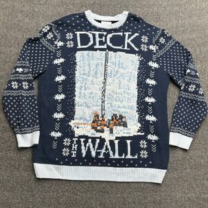 Game Of Thrones Ugly Christmas Sweater Size XXL Blue Deck The Wall GOT